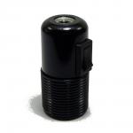 Fatning e27 med afbryder 1/1 gevind sort