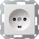 Stikkontakt dansk system 55 hvid blank