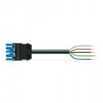 Tilslutningskabel 3m pvc eca hunstik/fri ende blå
