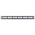 Patchpanel med kabel aflastning 24 port uden konnekter