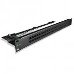 Patchpanel tele 50 ports rj45 - 2 par (36 & 45) fastfortrået 1he sort