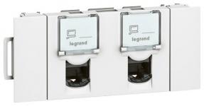 Dataudtag mosaic 2x rj45 kat.6 ftp modular jack 3m hvid