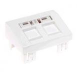 Dataudtag mosaic 2x leviton skrå med gul ramme 3m hvid