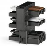 Afgreningsblok for 1p afbryder sort