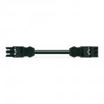 Mellemkabel 2m pvc eca hun/han 3-polet sort
