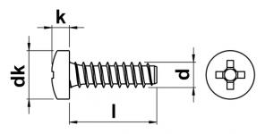 2,9x32 fzb panhoved pladeskrue pozi