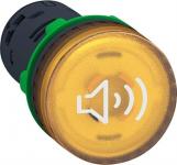 Ø22 mm lydgiver med gul led og enten konstant eller bibbende tone 24v ac/dc forsyning