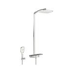 grå håndbruser 360x220mm hovedbruser med brusersystem termostatisk rainshower esteta oras