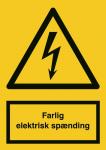 Advarselsskilt elektrisk spænding plast (a4) 297 x 210 mm a301pa4