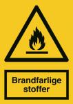 Advarselsskilt brandfarlige stoffer selvklæbende vinyl (a6) 148 x 105 mm a303va6