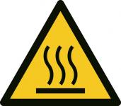 Advarselsskilt varmt emne selvklæbende vinyl 25 mm a377vna