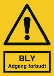 Advarselsskilt bly adgang forbudt plast (a4) 297 x 210 mm 400245pa4