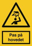 Advarselsskilt pas på hovedet plast (a4) 297 x 210 mm 400252pa4