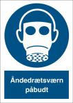 Påbudsskilt åndedrætsværn påbudt plast (a5) 210 x 148 mm p201pa5
