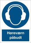 Påbudsskilt høreværn påbudt selvklæbende vinyl (a5) 210 x 148 mm p204va5