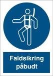Påbudsskilt faldsikring påbudt plast (a5) 210 x 148 mm p212pa5
