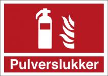 Brandskilt pulverslukker plast (a5) 148 x 210 mm h442pa5