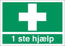 Henvisningsskilt 1 ste hjælp plast (a4) 210 x 297 mm h400pa4