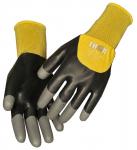 Latexhandske, halvdyppet, THOR Flex Dry, 9, sort, latex/nitril/polyester - (12 stk.)