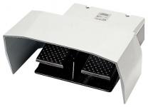 Momentary-kontakt fodpedal 2-pedal med cover uden låsning metal hus ip65