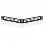 Patchpanel vinklet 24 port passer til leviton atlas og extreme utp & stp konnekter vinklet 1he sort