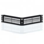 Patchpanel vinklet 48 port passer til leviton atlas og extreme utp & stp konnekter vinklet 2he sort