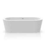 Strømberg lago back-to wall badekar 1650x750mm hvid akryl
