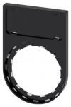 Sirius act label holder 22mm flad rammen afrundet i bunden sort