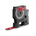 Dymo d1 durable tape hvid på rød 12 mmx3m