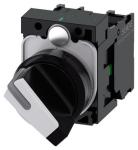 Drejekontakt oplyst 22 mm rund plastik hvid drejekontakt