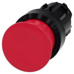 Paddetrykknap 22 mm rund plastik rød 30 mm