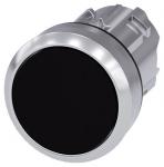 Trykknap 22 mm rund metal skinnede sort flad låsende