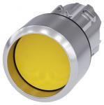 Trykknap 22 mm rund metal skinnede gul front ring forhøjet