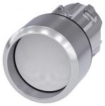 Trykknap 22 mm rund metal skinnede hvid front ring forhøjet