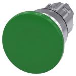 Paddetrykknap 22 mm rund metal skinnede grøn 40 mm