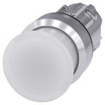 Belyst paddehattetryk 22 mm rund metal skinnede hvid 30 mm