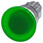 Belyst paddehattetryk 22 mm rund metal skinnede grøn 40 mm
