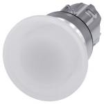Belyst paddehattetryk 22 mm rund metal skinnede hvid 40 mm