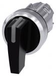 Belyst drejeafbryder metal skinnede sort drejeafbryder lang 3 afbryder positioner i>o