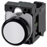 Trykknap 22 mm rund plastik hvid trykknap flad med holder 1 no fjeder