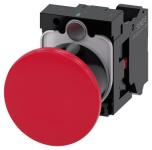 Paddetrykknap 22 mm rund plastik rød 40 mm låsende med holder 1 nc fjeder
