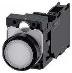 Lystrykknap hvid trykknap flad med holder 1 no+1 nc led modul med integreret led 24 v ac/dc fjeder