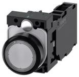 Lystrykknap klar trykknap flad med holder 1 no+1 nc led modul med integreret led 24 v ac/dc skrue
