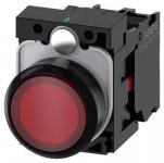 Lystrykknap rød trykknap flad med holder 1 nc led modul med integreret led 110 v ac skrue
