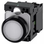 Lystrykknap hvid trykknap flad med holder 1 no led modul med integreret led 230 v ac skrue