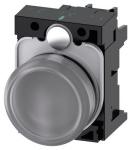 Indikatorlampe klar linse glat med holder led modul med integreret led 230 v ac skrue