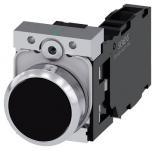 Trykknap 22 mm rund metal skinnede sort trykknap flad med holder 1 no+1 nc skrue