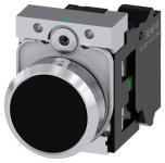 Trykknap 22 mm rund metal skinnede sort trykknap flad 1 no fjeder