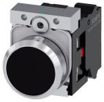 Trykknap 22 mm rund metal skinnede sort trykknap flad 1 nc fjeder