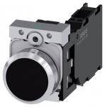 Trykknap 22 mm rund metal skinnede sort trykknap flad 1 no+1 nc fjeder